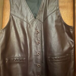 Vintage 80's The Leather Shop  Mens Suede Vest Western Cowboy Size 40 Reg